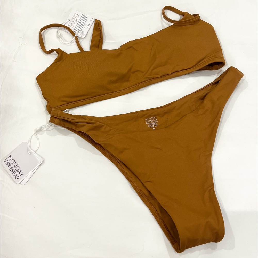 NWT Monday Swimwear Bahamas Top + Byron Bottom Toffee